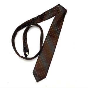 Oscar De La Renta Brown Printed Tie